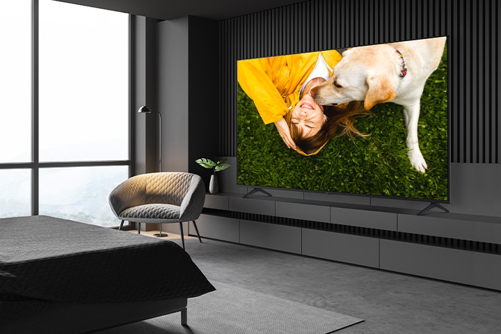 LG UA841C hotel TV installed in a hotel room